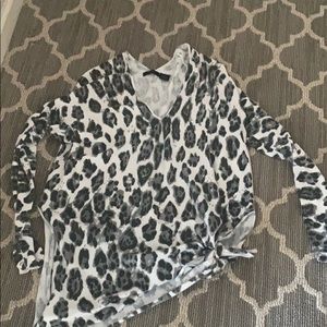 Leopard print tie shirt size small